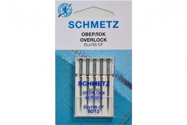 Иглы Schmetz для оверлока ELx705 CF №80, 5 шт в Красноуфимске