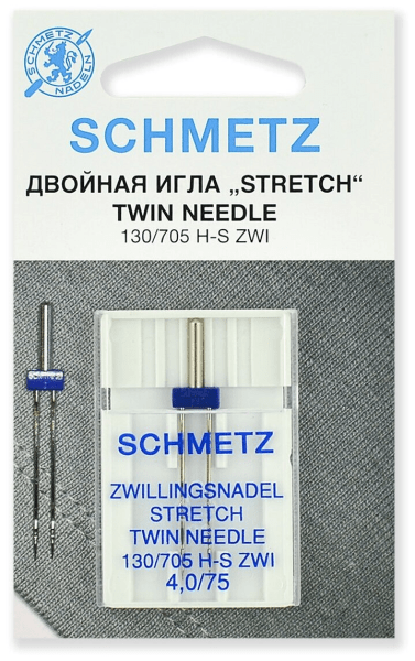 Иглы Schmetz стрейч двойные 130/705 H-S ZWI 4,0/75, 1 шт в Красноуфимске